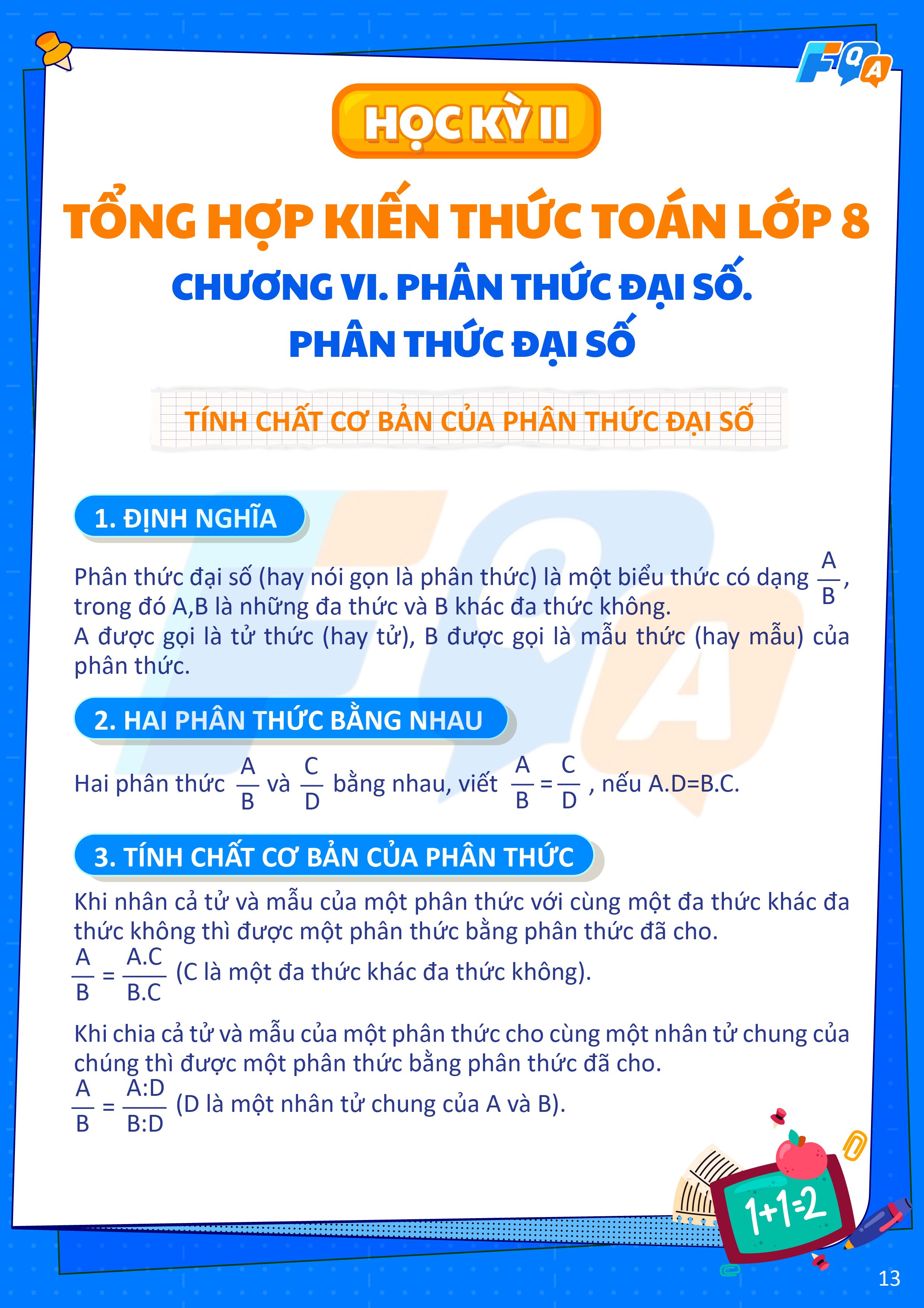 tính chất của phân thức
