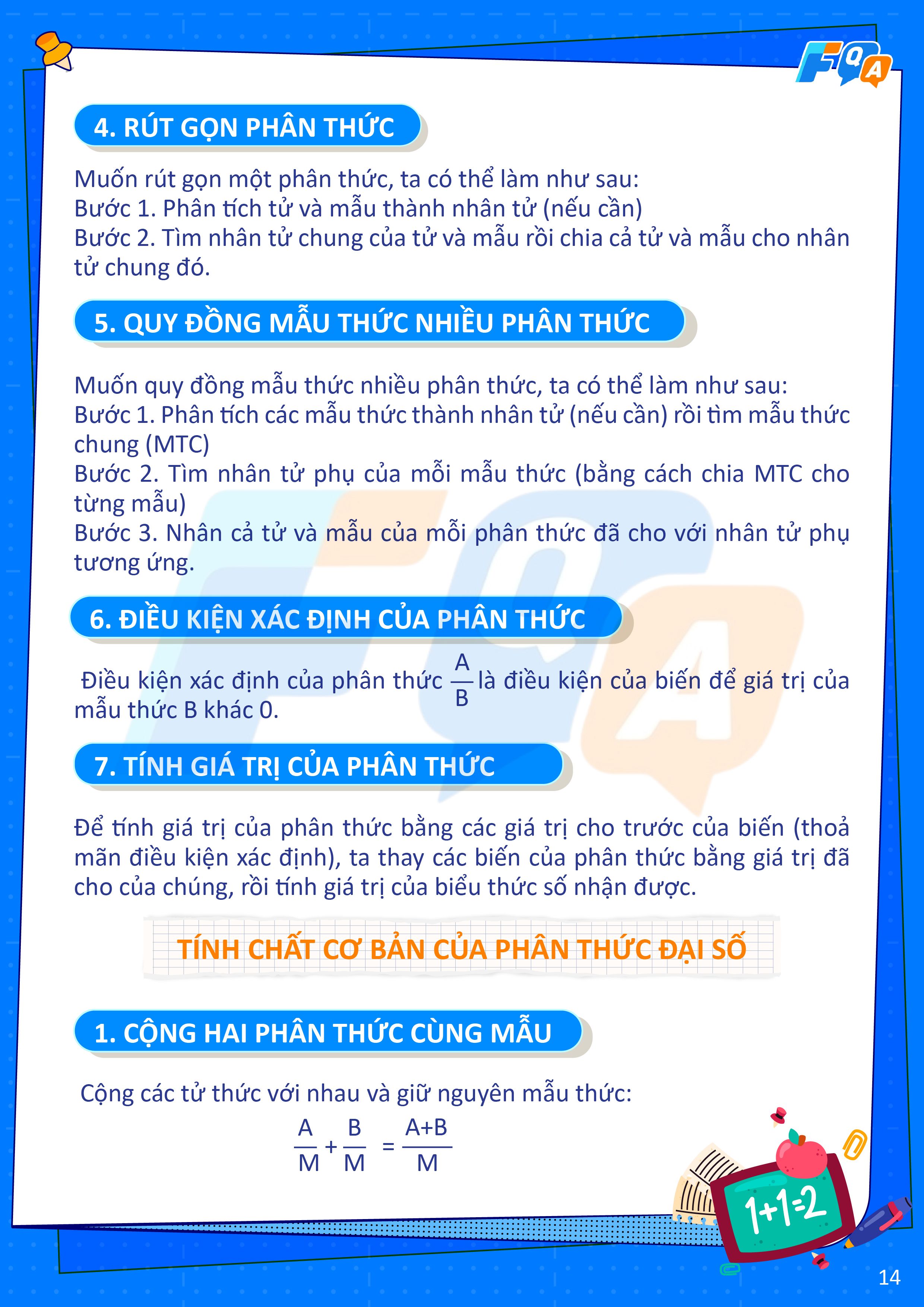 rút gọn phân thức