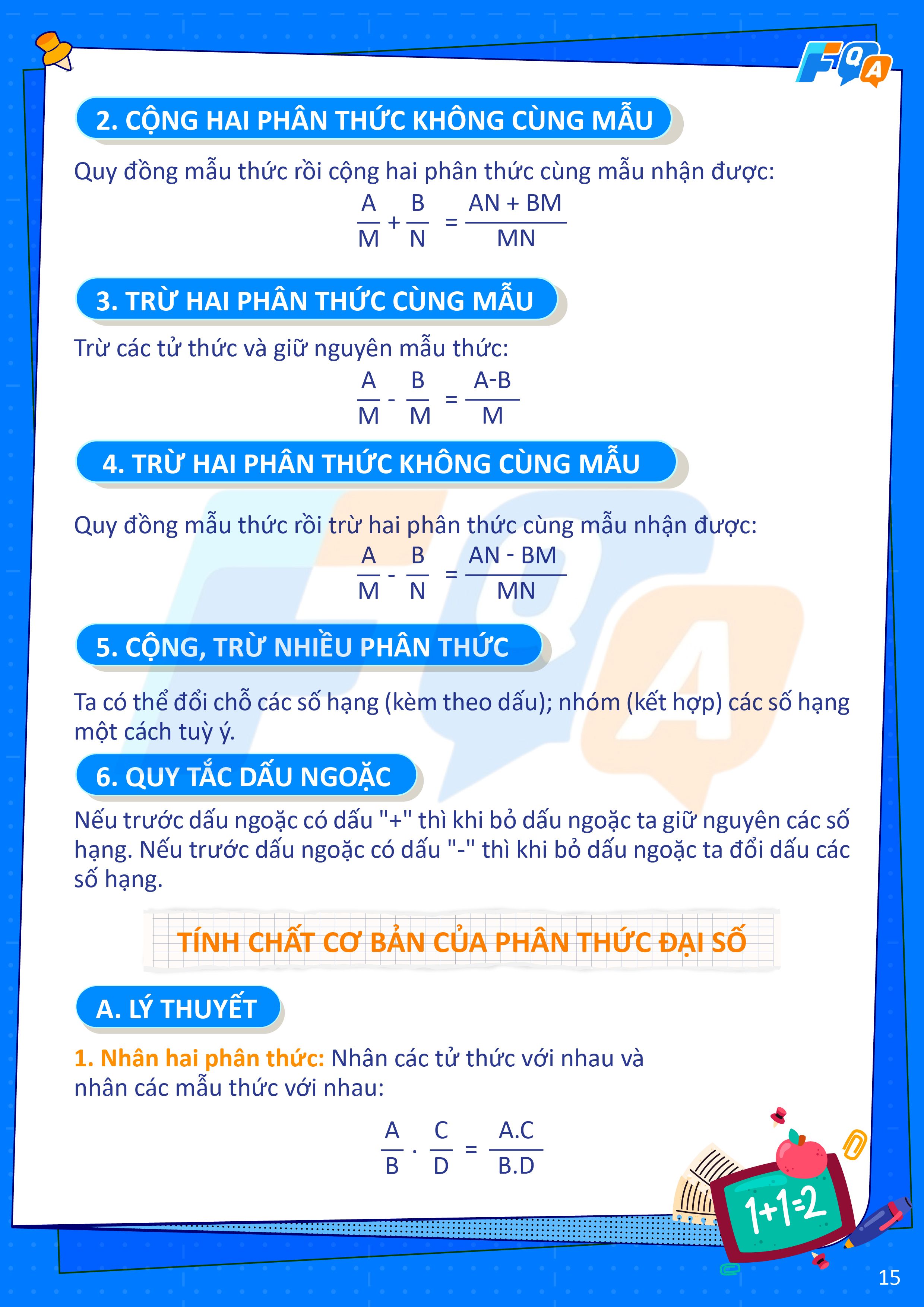 cộng trừ phân thức