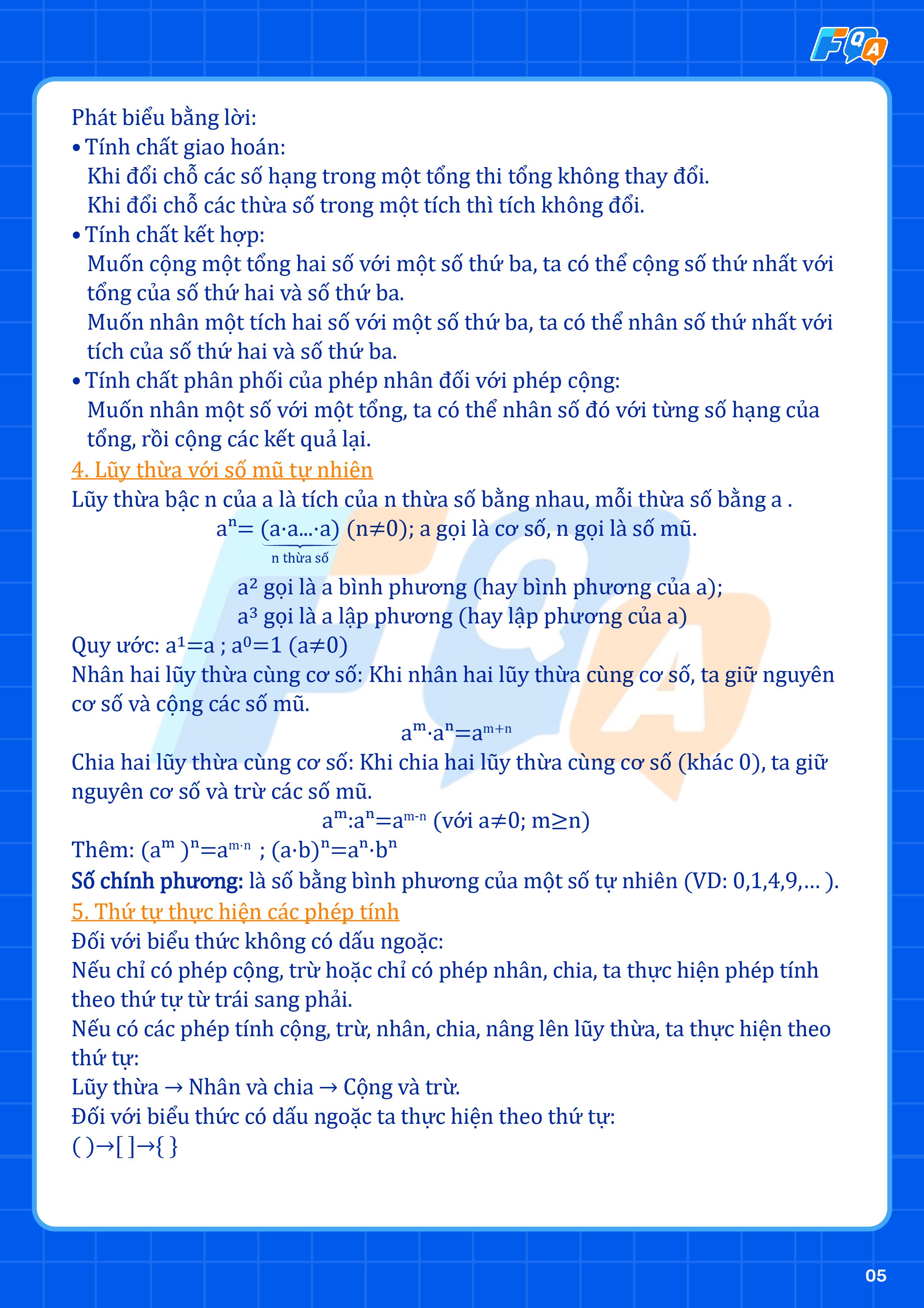 lũy thừa với số mũ tự nhiên