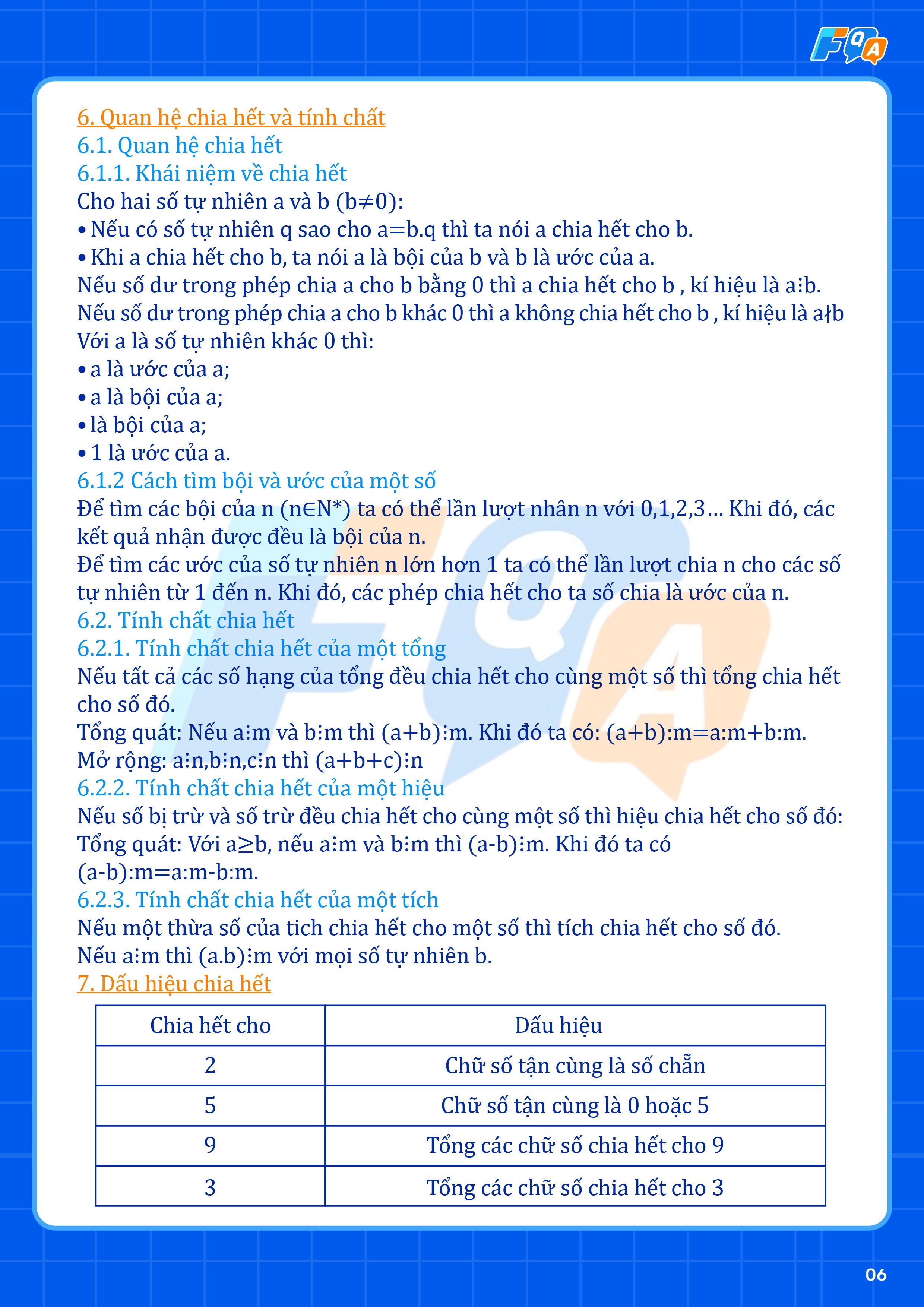 tính chất chia hết