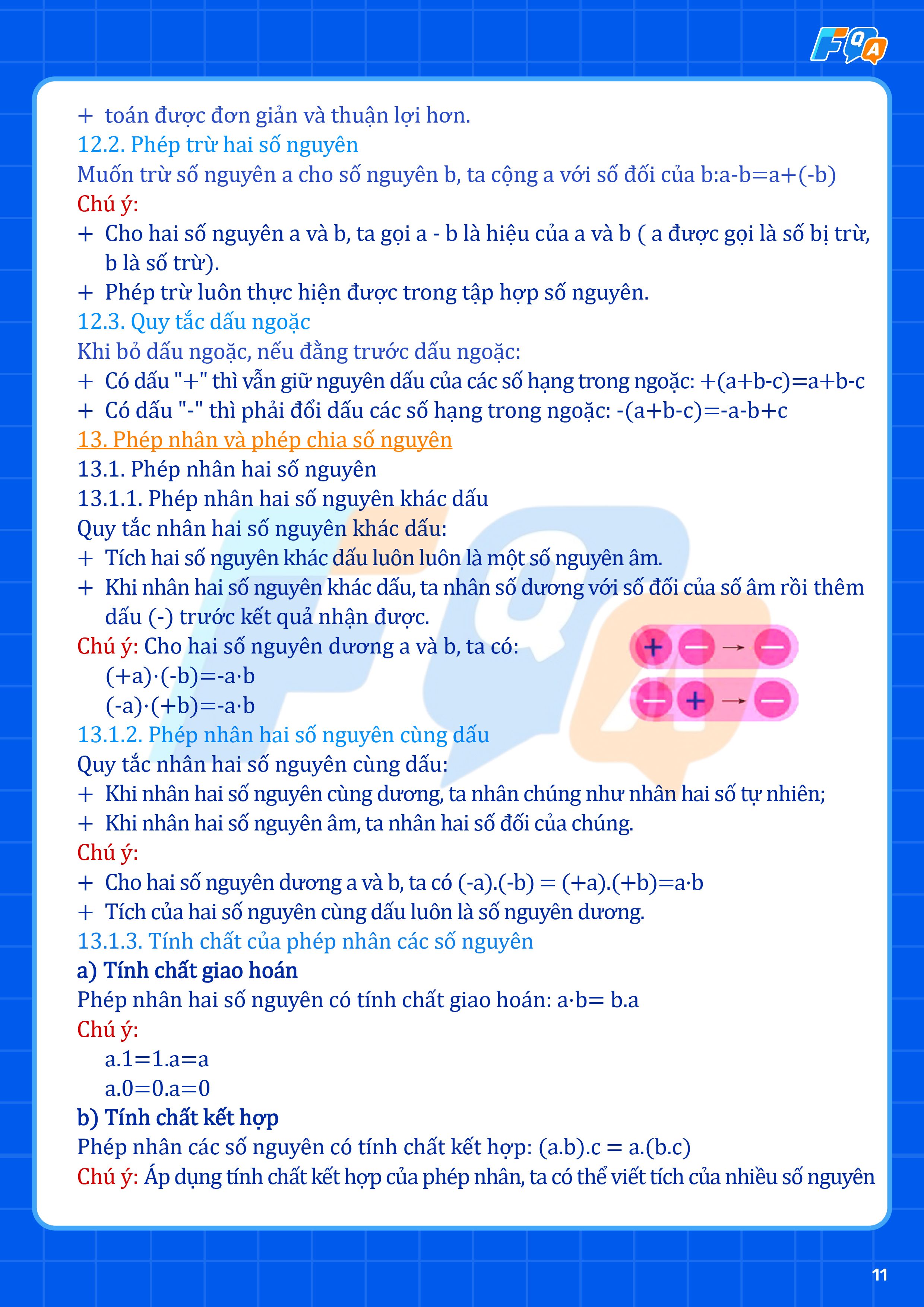 phép nhân chia số nguyên