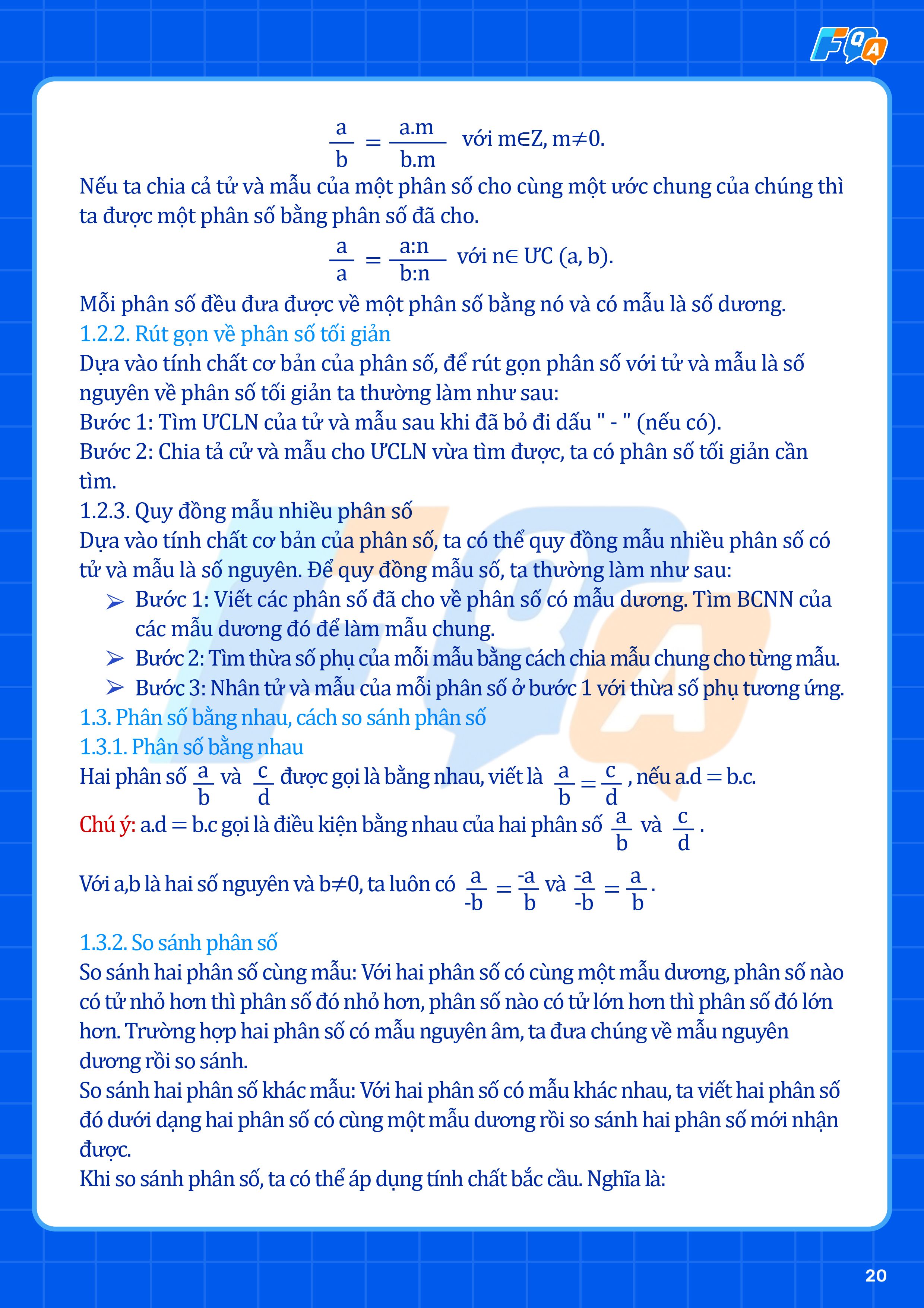 rút gọn phân số