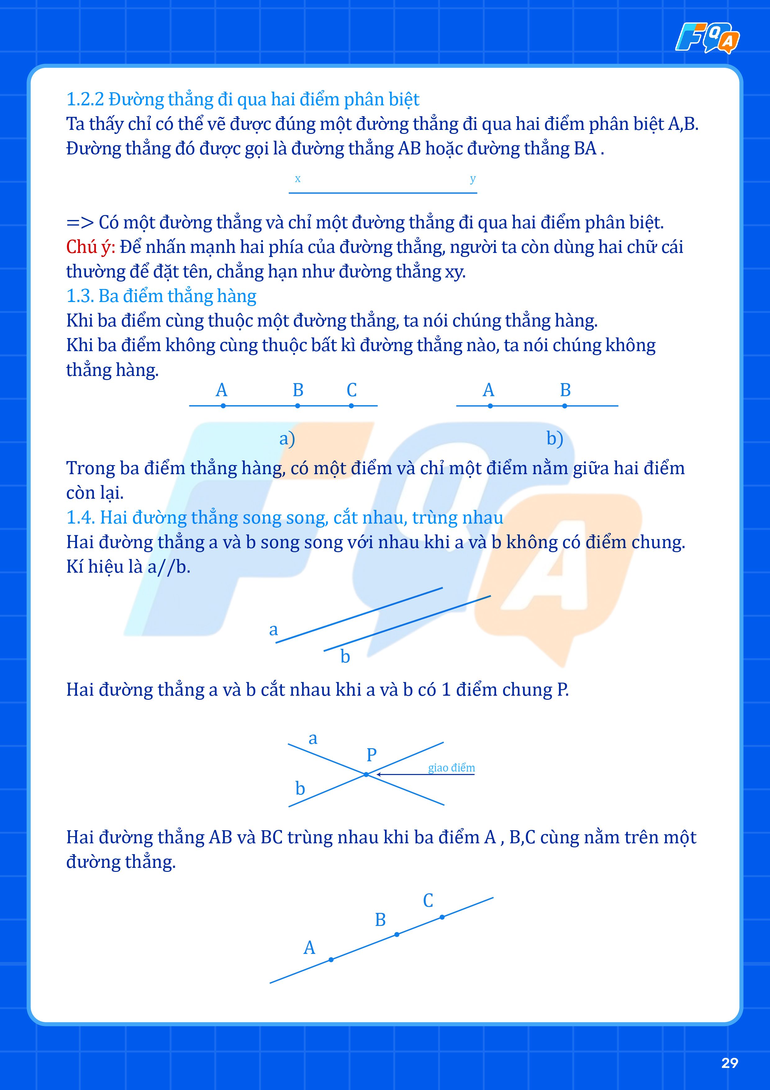 tính chất của đường thẳng