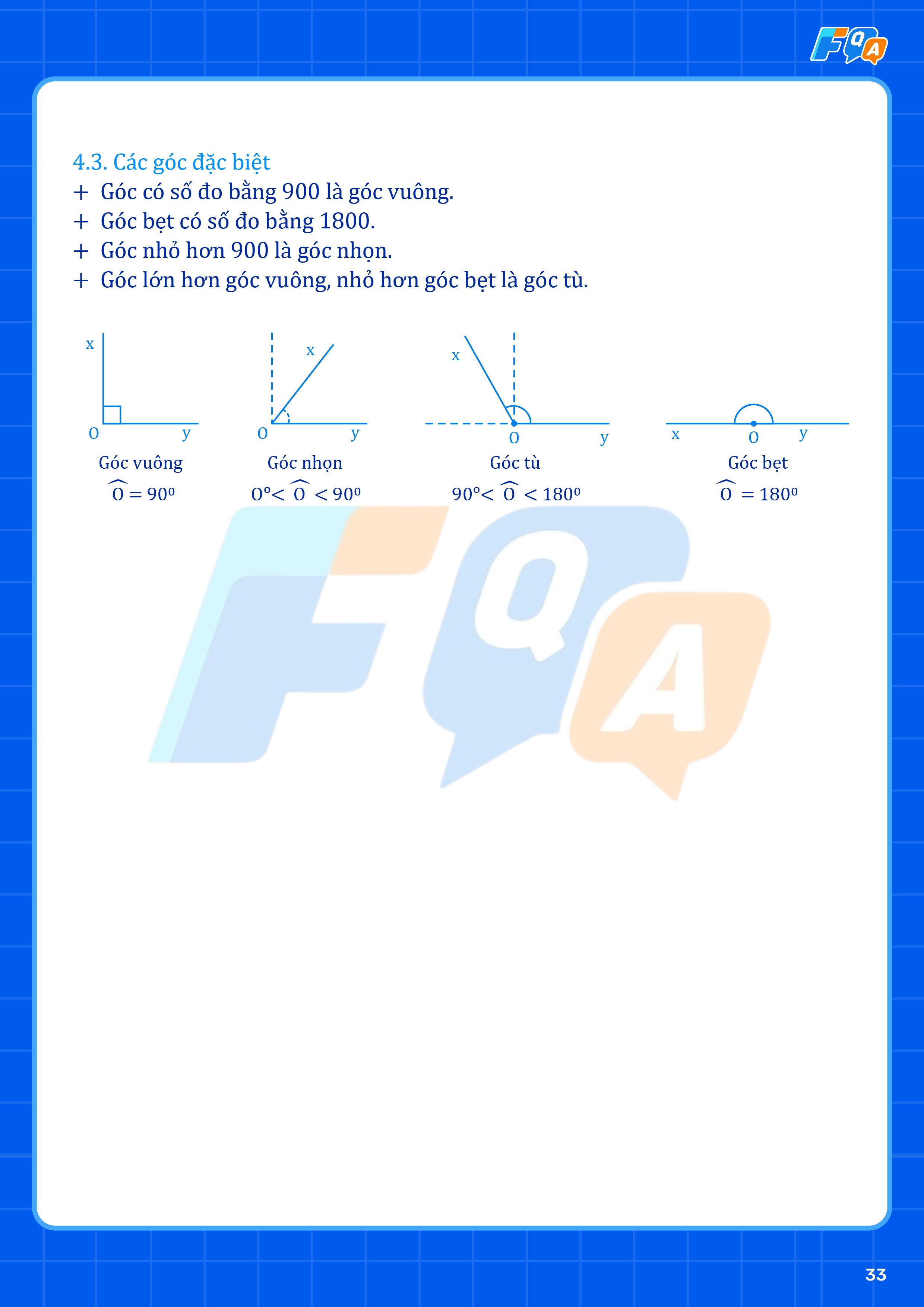 các góc đặc biệt 