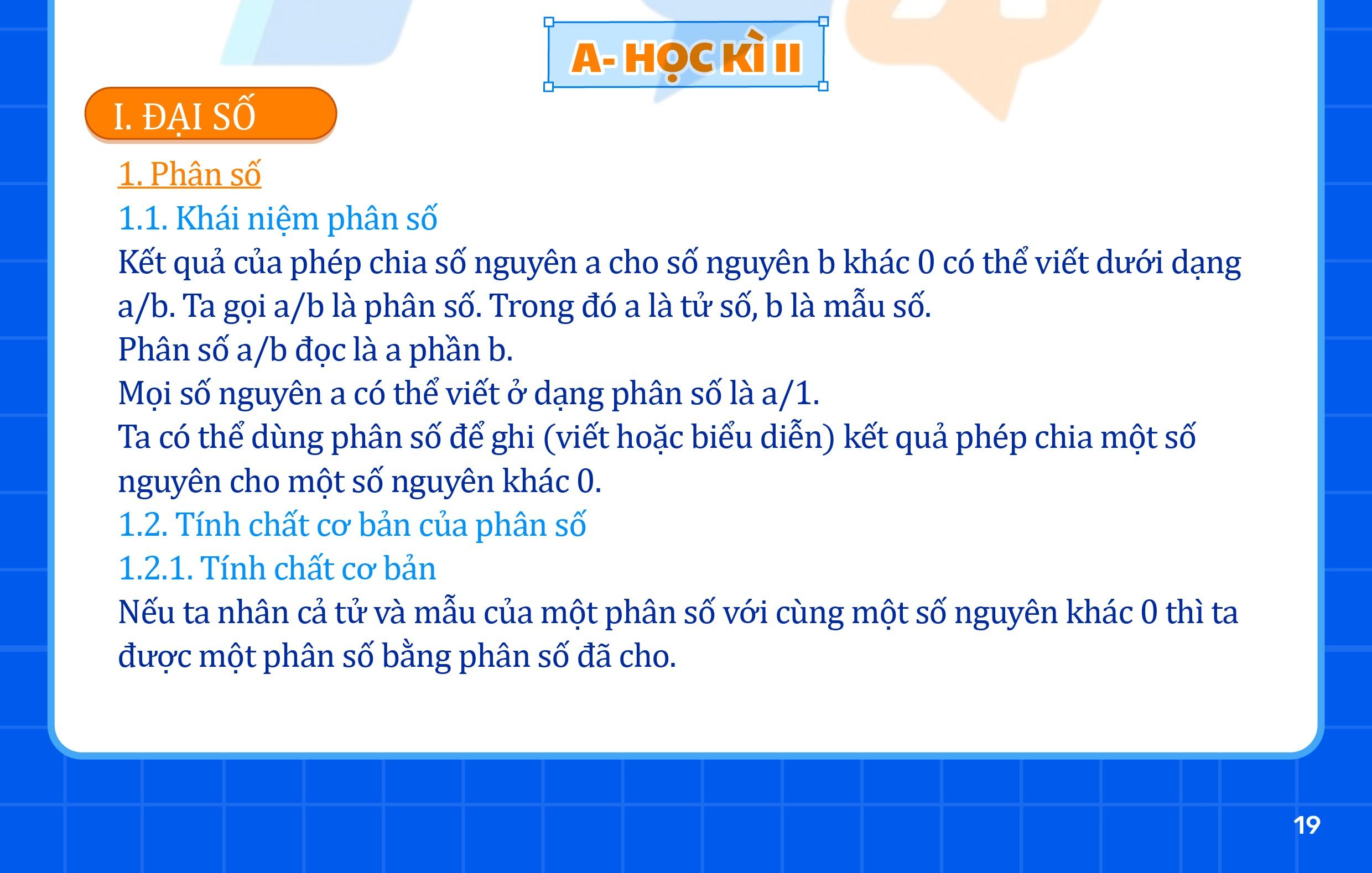 tính chất của phân số