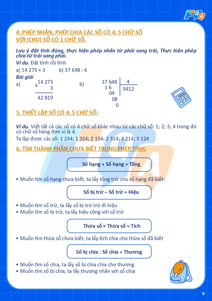 tổng hợp kiến thức toán lớp 3