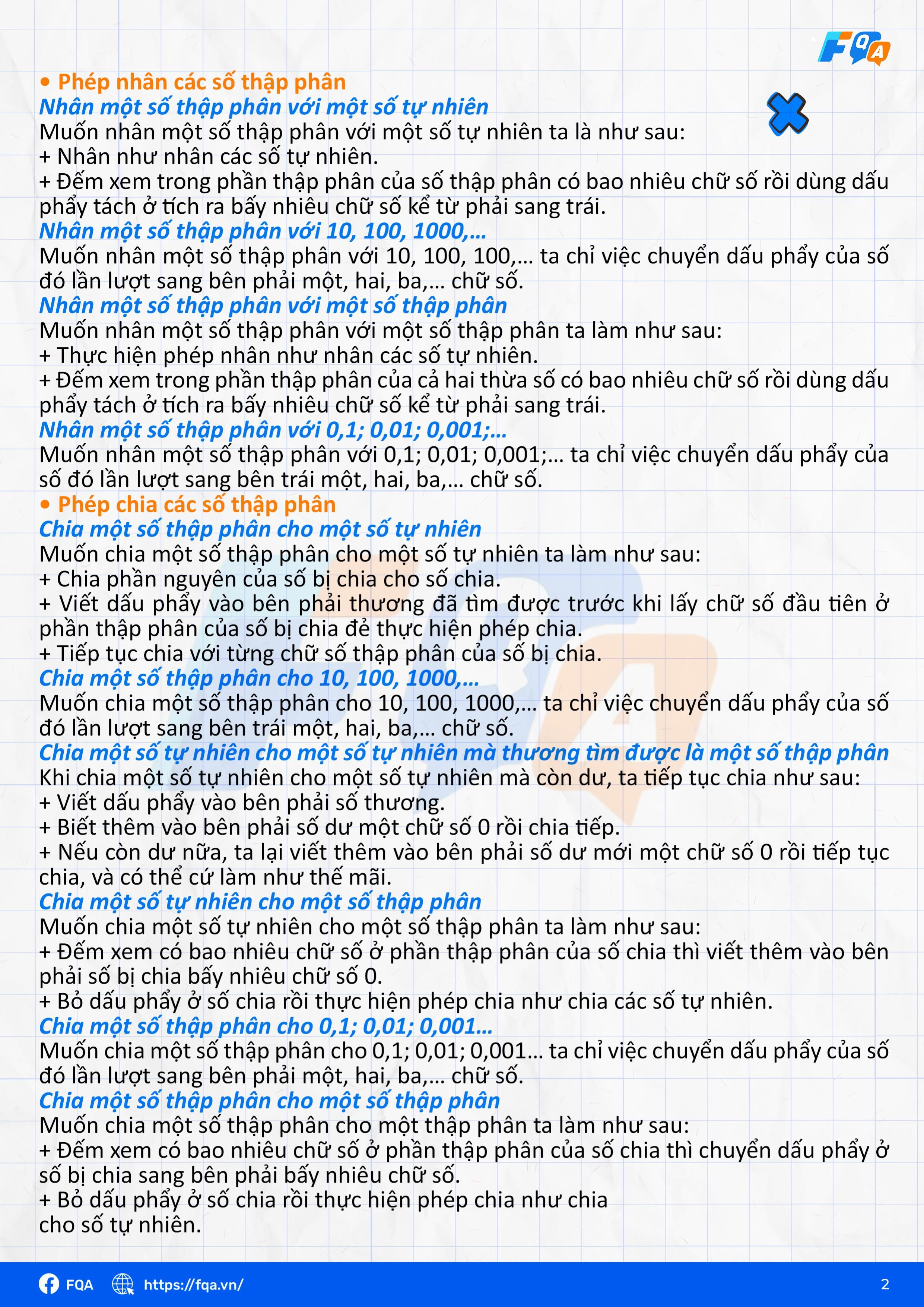 tổng hợp kiến thức toán lớp 5